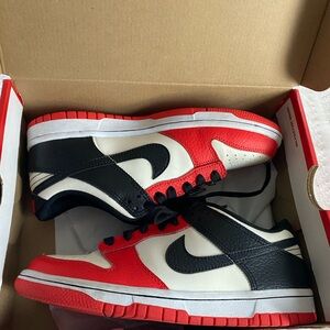 Nike Dunk Low GS (Red and Black) NBA 75th Anniversary Chicago